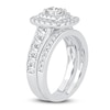 Thumbnail Image 2 of Diamond Double Halo Bridal Set 1-1/2 ct tw Princess/Round 14K White Gold
