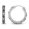 Thumbnail Image 0 of Black Diamond Hoop Earrings 1/10 ct tw Round Sterling Silver