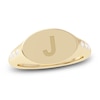 Thumbnail Image 0 of Juliette Maison Diamond Engravable Initial Signet Ring 1/8 ct tw Round 10K Yellow Gold