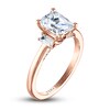 Thumbnail Image 1 of Vera Wang WISH Diamond Engagement Ring 2-1/5 ct tw Emerald/Baguette/ Round 18K Rose Gold