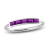 Thumbnail Image 1 of Juliette Maison Natural Amethyst Baguette Bar Ring 10K White Gold