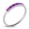 Thumbnail Image 2 of Juliette Maison Natural Amethyst Baguette Bar Ring 10K White Gold