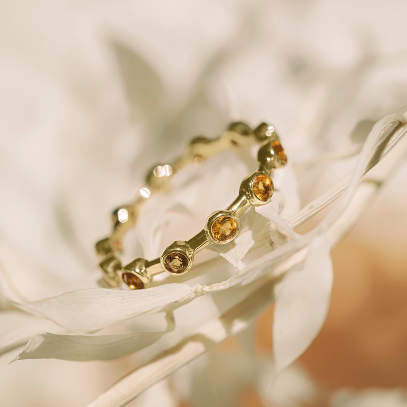 Main Image 4 of Juliette Maison Natural Orange Citrine Ring 10K White Gold