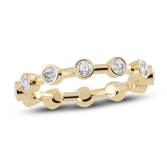 Juliette Maison Natural White Sapphire Ring 10K Yellow Gold