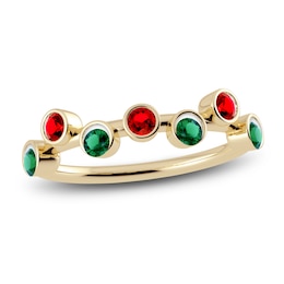 Juliette Maison Natural Ruby & Natural Emerald Ring 10K Yellow Gold