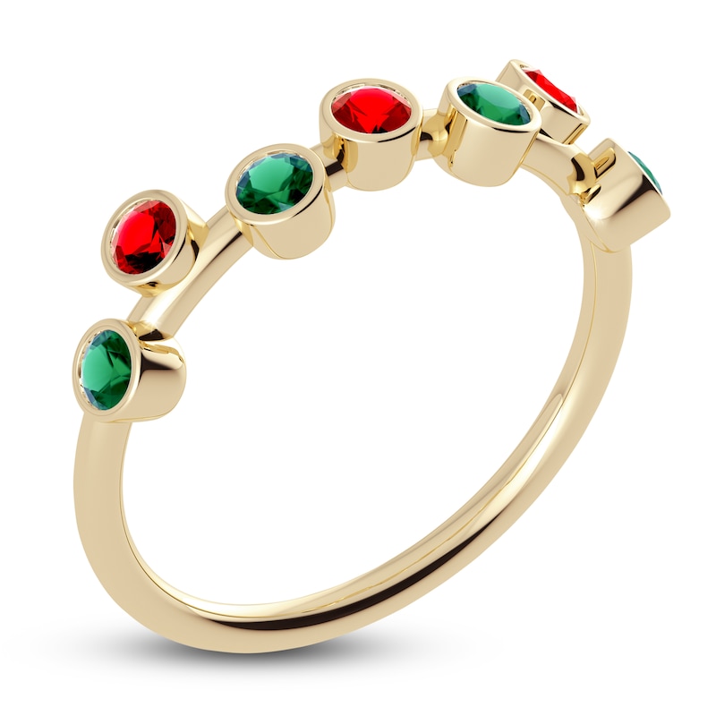 Main Image 2 of Juliette Maison Natural Ruby & Natural Emerald Ring 10K Yellow Gold