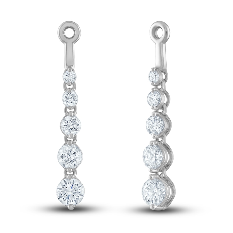 Main Image 1 of Diamond Dangle Earring Jackets 3/4 ct tw Round 14K White Gold (Jacket Only)