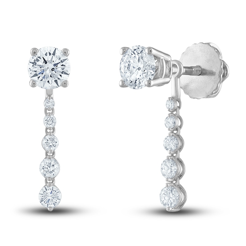 Main Image 2 of Diamond Dangle Earring Jackets 3/4 ct tw Round 14K White Gold (Jacket Only)