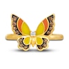 Thumbnail Image 3 of Le Vian Diamond Butterfly Ring 1/4 ct tw Round Red/Yellow Enamel 14K Honey Gold