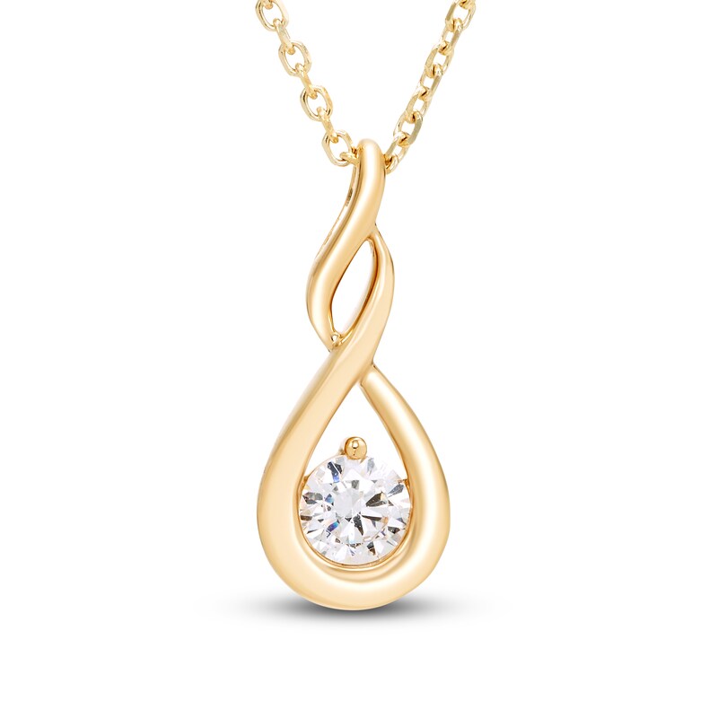 Main Image 1 of Certified Diamond Pendant Necklace 1/4 ct tw 18K Yellow Gold