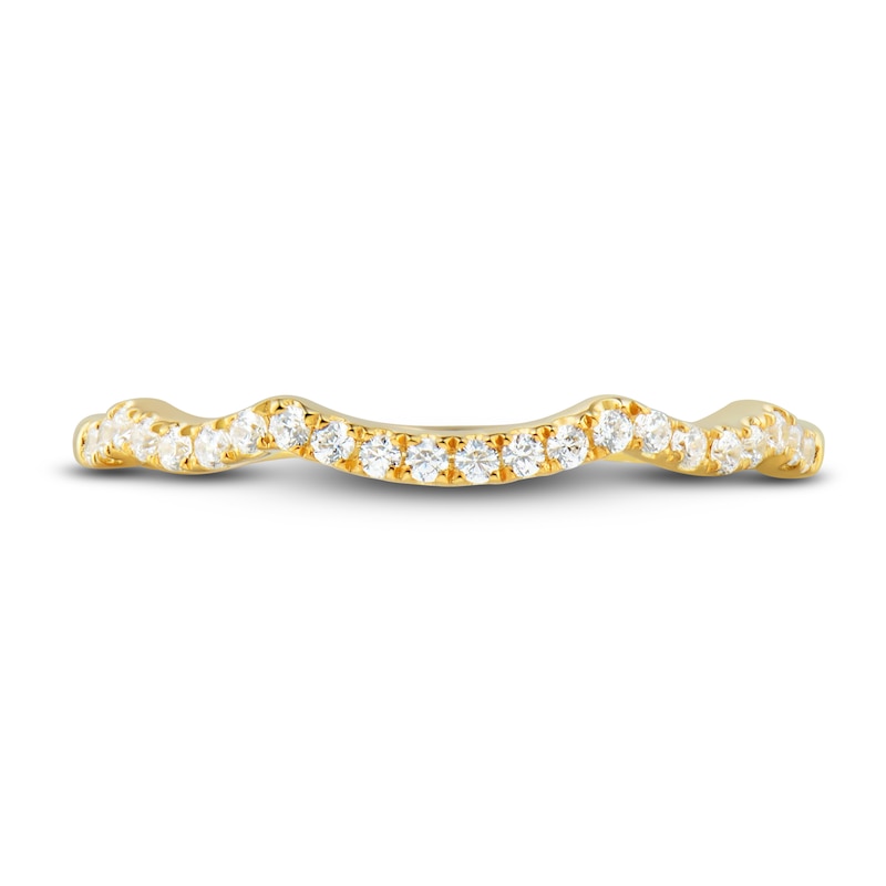 Main Image 2 of Diamond Contour Wedding Band 1/6 ct tw Round 14K Yellow Gold