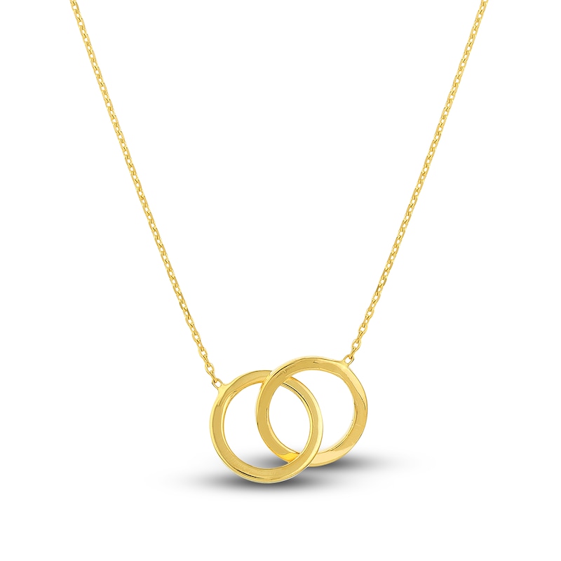 Main Image 1 of Locked Circles Necklace 14K Yellow Gold 18"