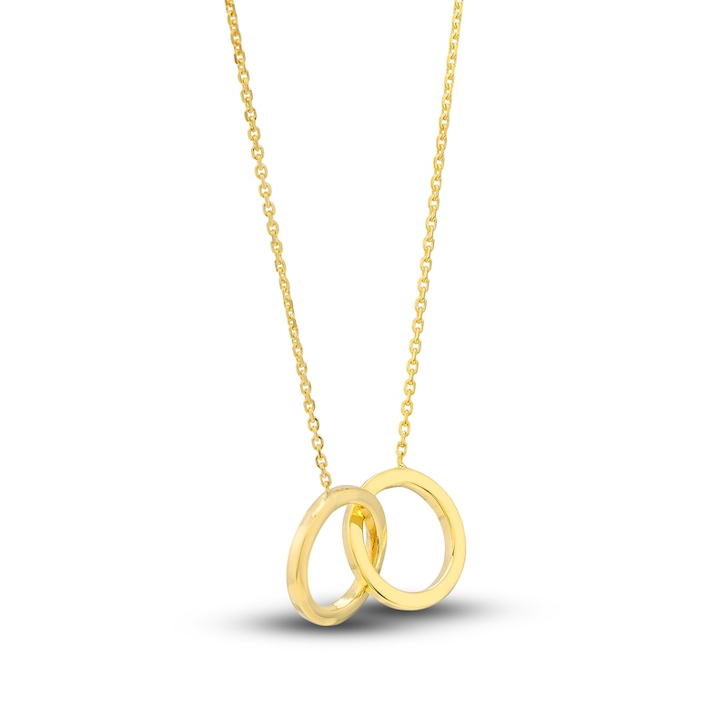 Main Image 2 of Locked Circles Necklace 14K Yellow Gold 18"