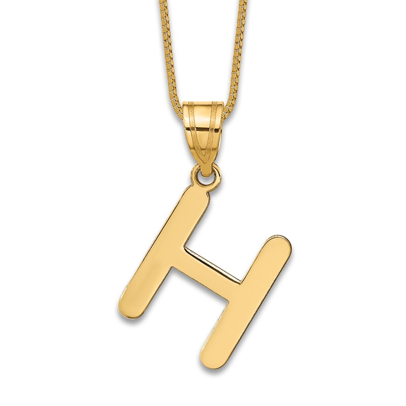 Main Image 1 of Initial H Necklace 14K Yellow Gold 18"