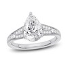 Thumbnail Image 1 of Lab-Created Diamond Engagement Ring 2-1/3 ct tw Pear/Round 14K White Gold