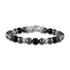 Thumbnail Image 0 of 1933 by Esquire Men's Natural Hematite & Onyx Bracelet Sterling Silver 8.75"