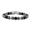 Thumbnail Image 1 of 1933 by Esquire Men's Natural Hematite & Onyx Bracelet Sterling Silver 8.75"