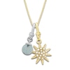 Thumbnail Image 0 of Charm'd by Lulu Frost Freshwater Cultured Pearl Star & Natural Aquamarine Birthstone Charm 18" Box Chain Necklace Set 10K Two-Tone Gold