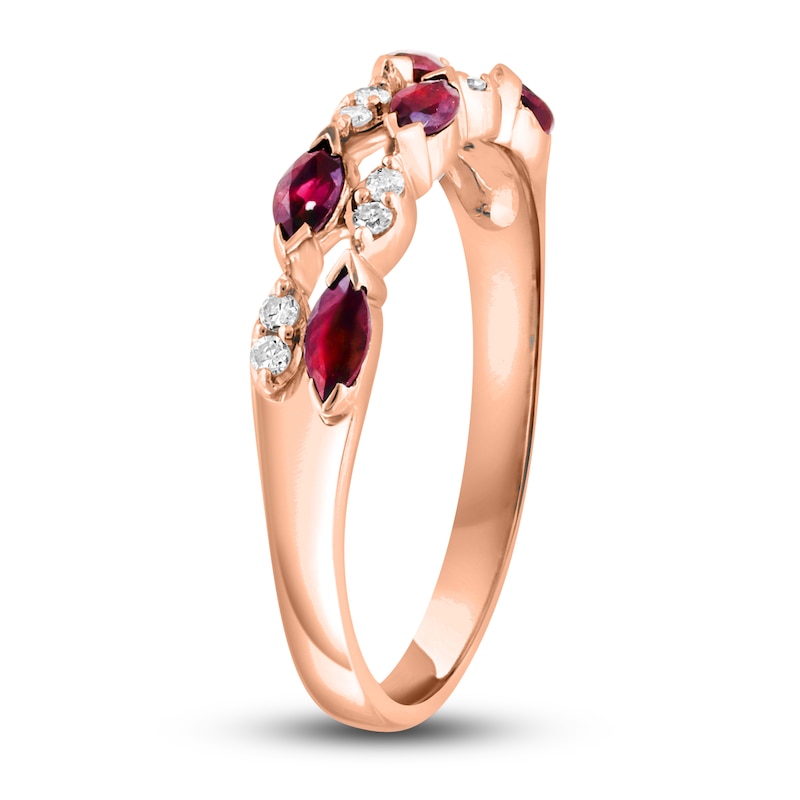 Main Image 2 of LALI Jewels Natural Ruby Anniversary Band 1/15 ct t Diamonds 14K Rose Gold