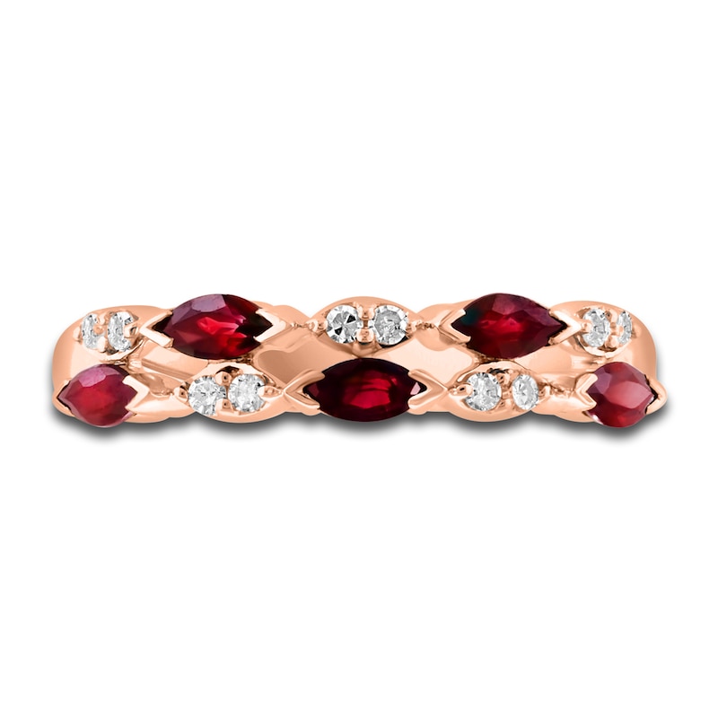 Main Image 3 of LALI Jewels Natural Ruby Anniversary Band 1/15 ct t Diamonds 14K Rose Gold