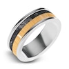 Thumbnail Image 1 of Men's Wood Wedding Band White Tungsten/Carbon Fiber 8.0mm