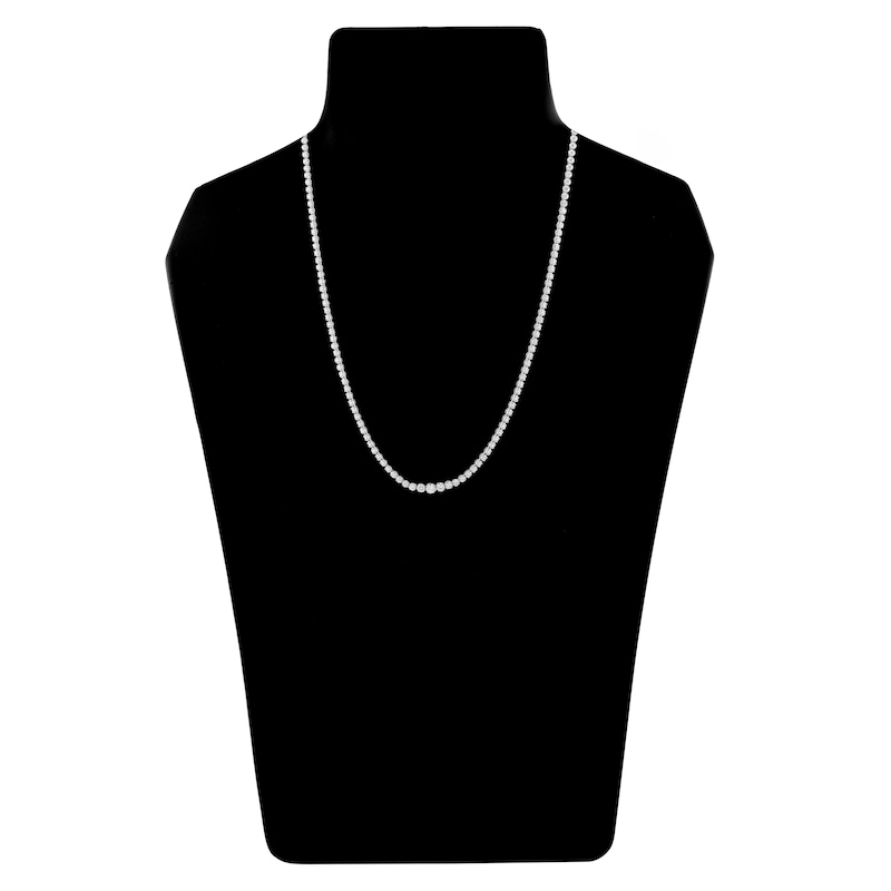 Main Image 4 of Graduated Diamond Tennis Necklace 3 ct tw Round 14K White Gold 18"