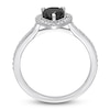 Thumbnail Image 3 of Black & White Diamond Halo Engagement Ring 1-1/4 ct tw Pear/Round 14K White Gold