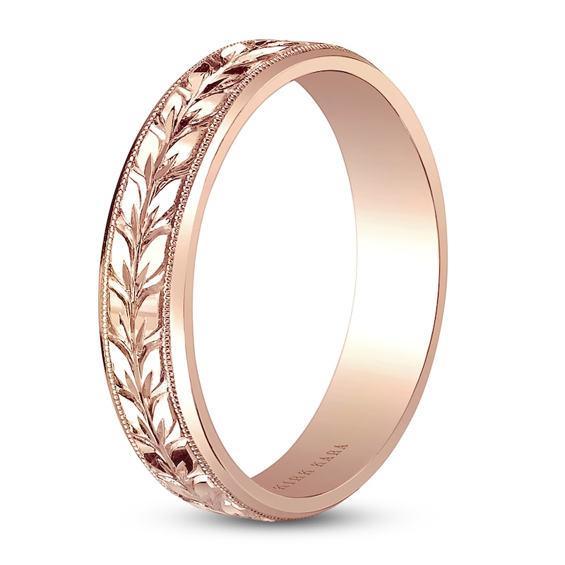 Main Image 2 of Kirk Kara Men's Floral Wedding Band 14K Rose Gold