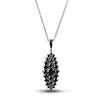 Thumbnail Image 1 of Black Diamond Pendant Necklace 2 ct tw Round 14K White Gold/Black Rhodium 18"