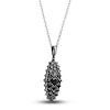 Thumbnail Image 2 of Black Diamond Pendant Necklace 2 ct tw Round 14K White Gold/Black Rhodium 18"