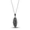 Thumbnail Image 3 of Black Diamond Pendant Necklace 2 ct tw Round 14K White Gold/Black Rhodium 18"