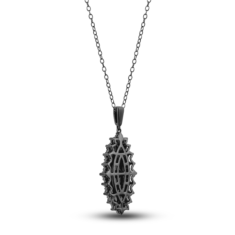 Main Image 3 of Black Diamond Pendant Necklace 2 ct tw Round 14K White Gold/Black Rhodium 18"