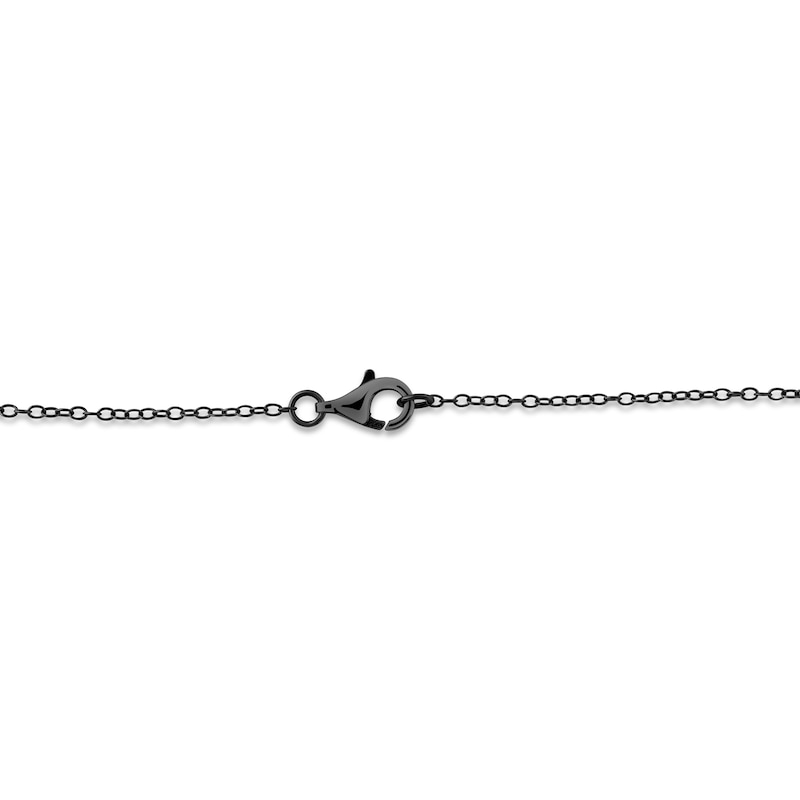 Main Image 5 of Black Diamond Pendant Necklace 2 ct tw Round 14K White Gold/Black Rhodium 18"