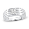 Thumbnail Image 1 of Men's Diamond Wedding Band 1/2 ct tw Square-cut 14K White Gold