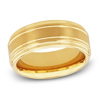 Wedding Band Yellow Tungsten Carbide 9mm