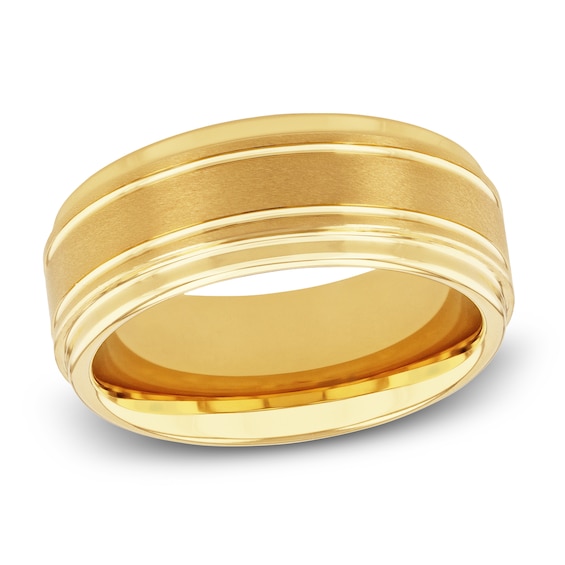 Wedding Band Yellow Tungsten Carbide 9mm