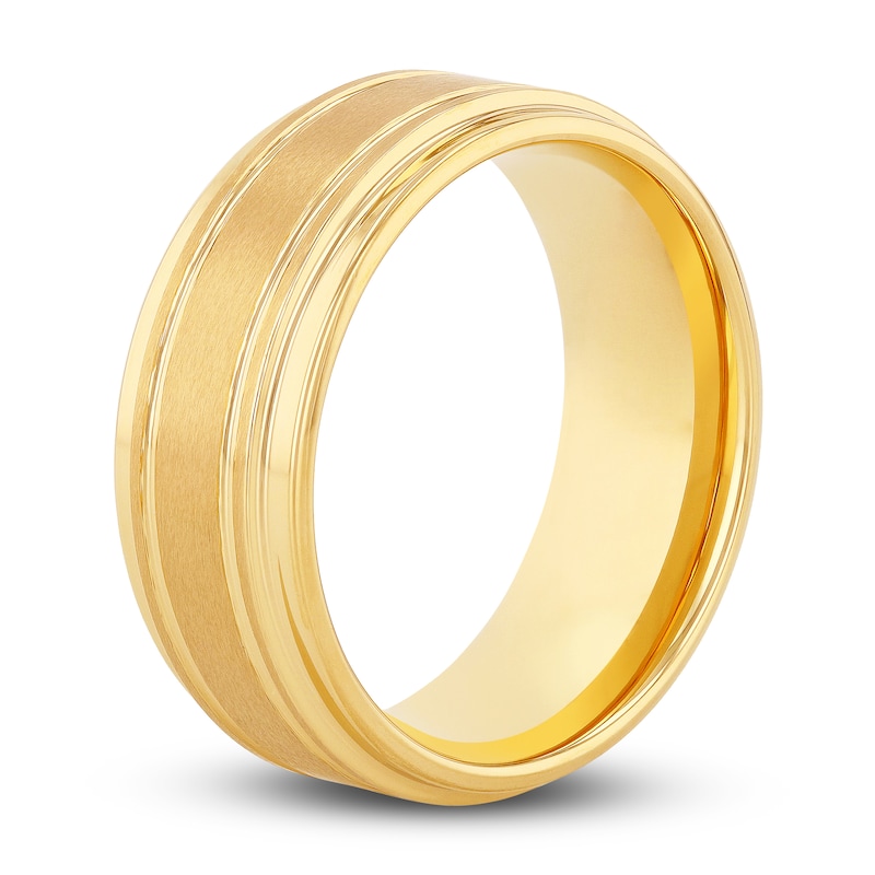 Wedding Band Yellow Tungsten 9mm