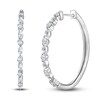 Thumbnail Image 1 of Diamond Hoop Earrings 1 ct tw Marquise/Round 14K White Gold
