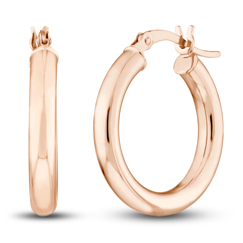 Main Image 1 of Polished Hoop Earrings 14K Rose Gold 20mm