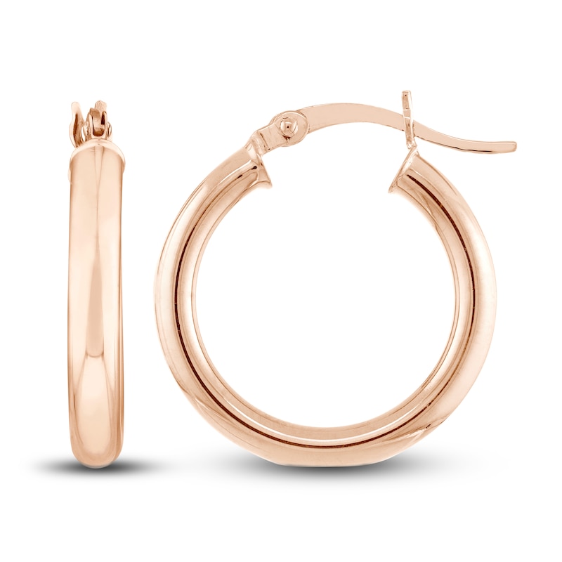 Main Image 2 of Polished Hoop Earrings 14K Rose Gold 20mm