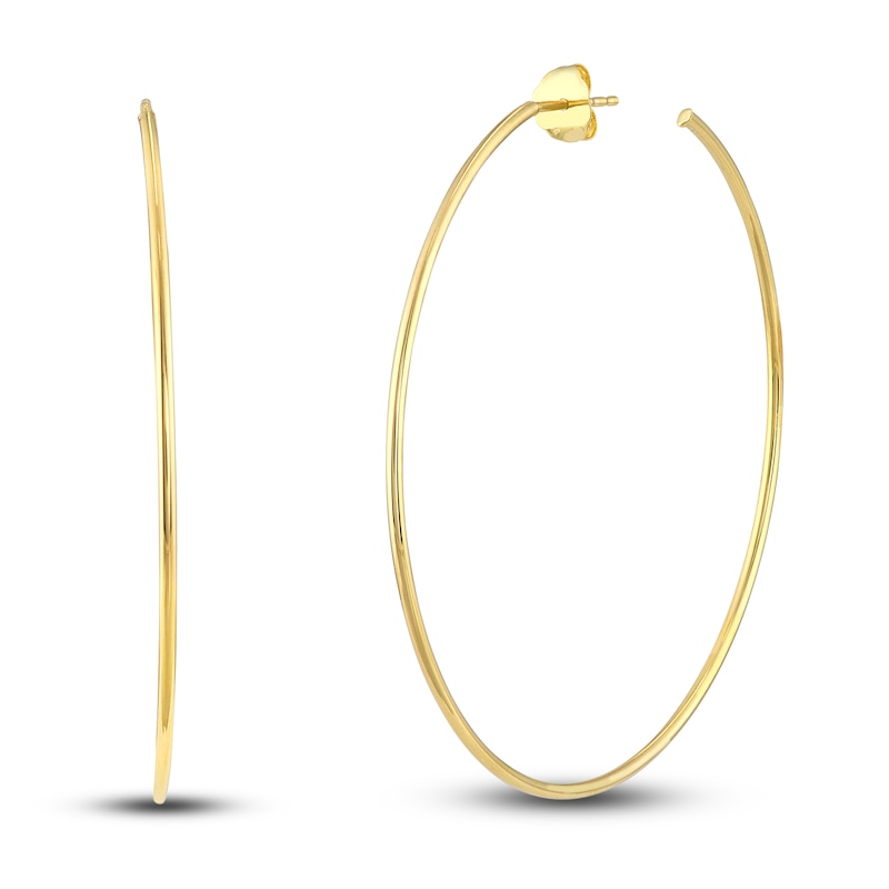 Main Image 1 of Round Wire Hoop Earrings 14K Yellow Gold 50mm