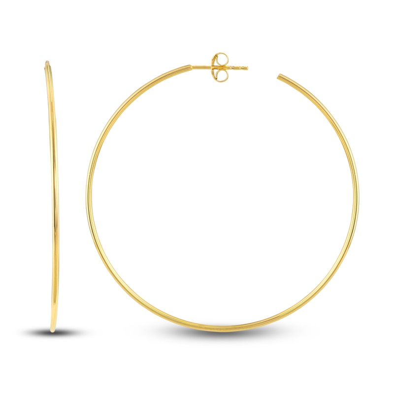 Main Image 2 of Round Wire Hoop Earrings 14K Yellow Gold 50mm