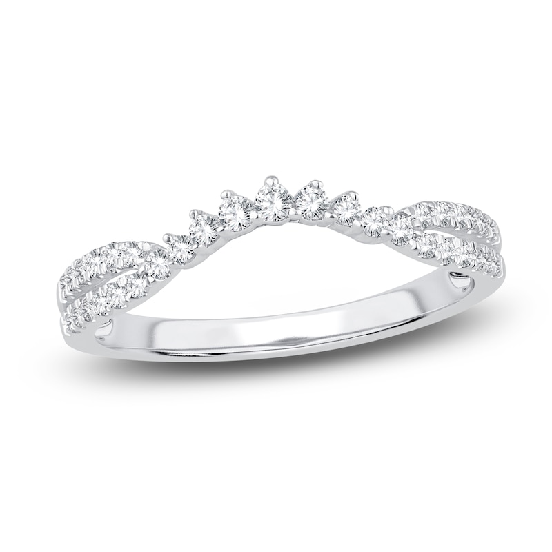Main Image 1 of Diamond Contour Anniversary Band 1/5 ct tw Round 14K White Gold