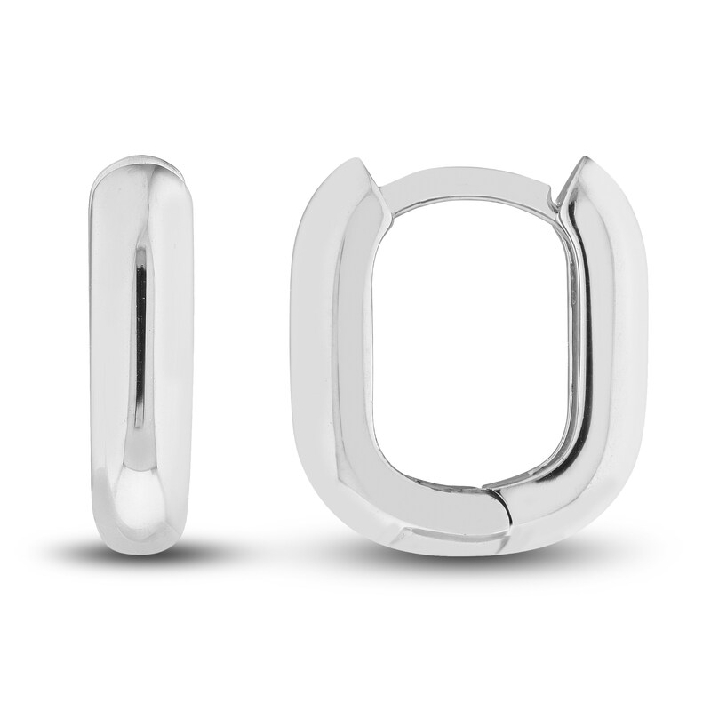 Huggie Earrings 14K White Gold 12mm