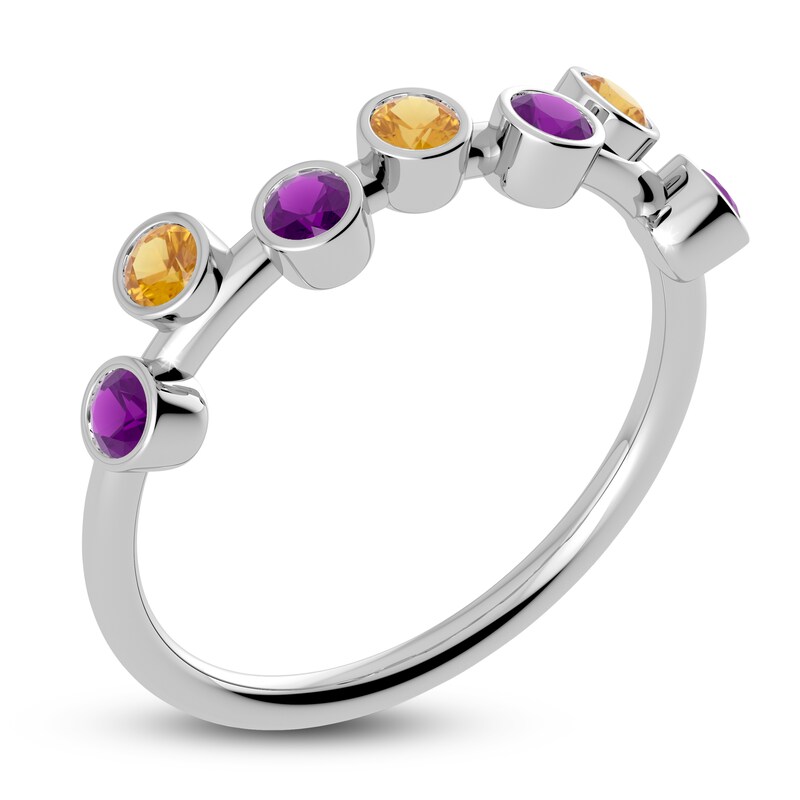 Main Image 2 of Juliette Maison Natural Citrine & Natural Amethyst Ring 10K White Gold