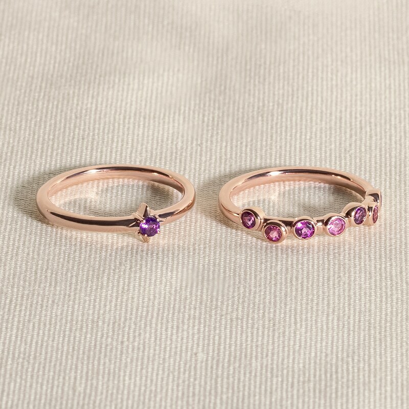 Main Image 4 of Juliette Maison Natural Citrine & Natural Amethyst Ring 10K White Gold