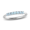 Thumbnail Image 1 of Juliette Maison Natural Aquamarine Half Eternity Ring 10K White Gold