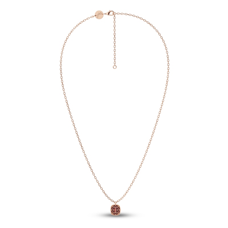 Main Image 2 of Juliette Maison Natural Garnet Pendant Necklace 10K Rose Gold