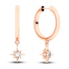 Juliette Maison Natural White Sapphire Starburst Hoops 10K Rose Gold