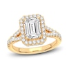 Thumbnail Image 1 of Lab-Grown Diamond Engagement Ring 2-3/4 ct tw Emerald/Round 14K Yellow Gold